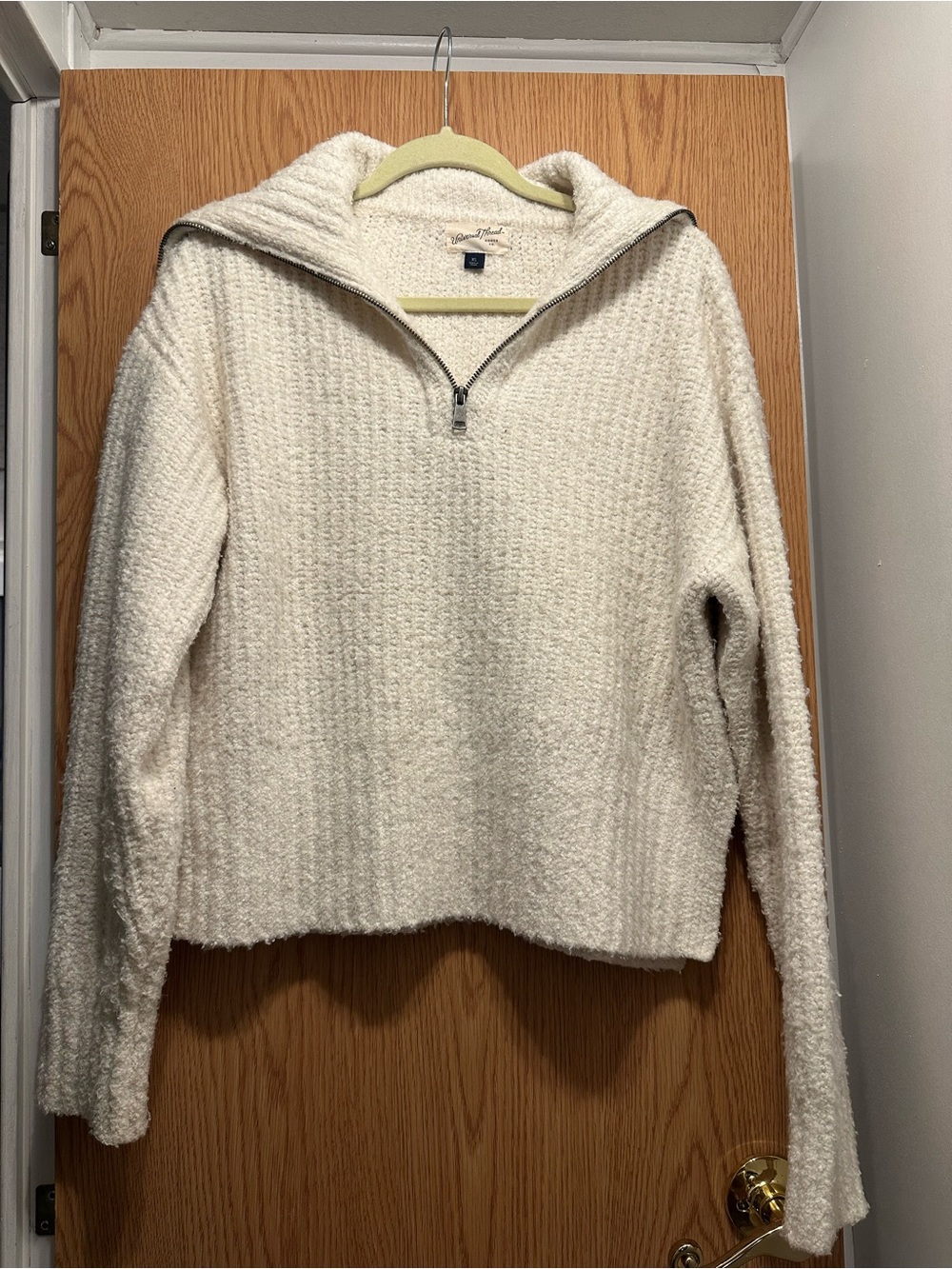 Universal Thread Cream Quarter-Zip Cowl Sweater